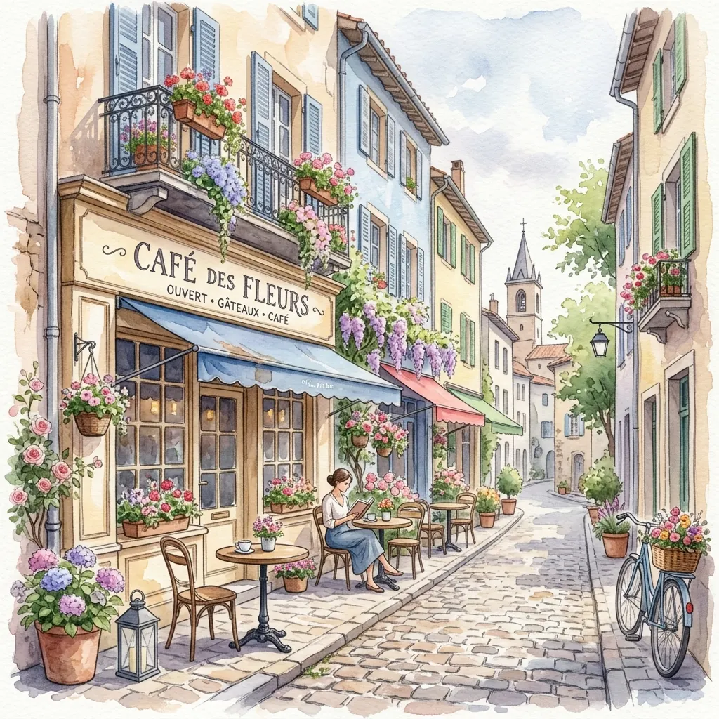 Watercolor illustration generated with JIUFENG AI